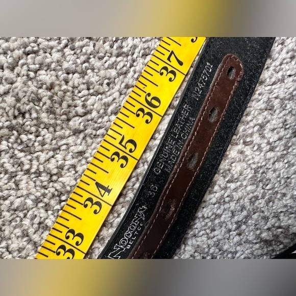 Sold🛍️Men’s Nocona Belt Genuine Leather Western Brown Rhinestone Buckle 3410 - Picture 5 of 15